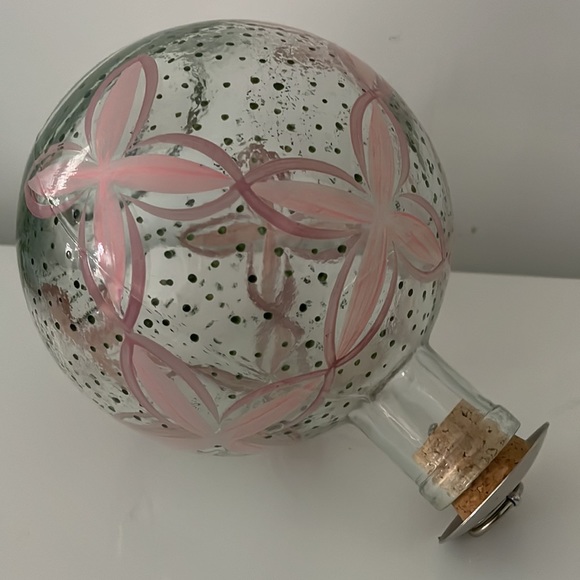 VINTAGE CLEAR GLASS HANDPAINTED DECANTER - Picture 8 of 11